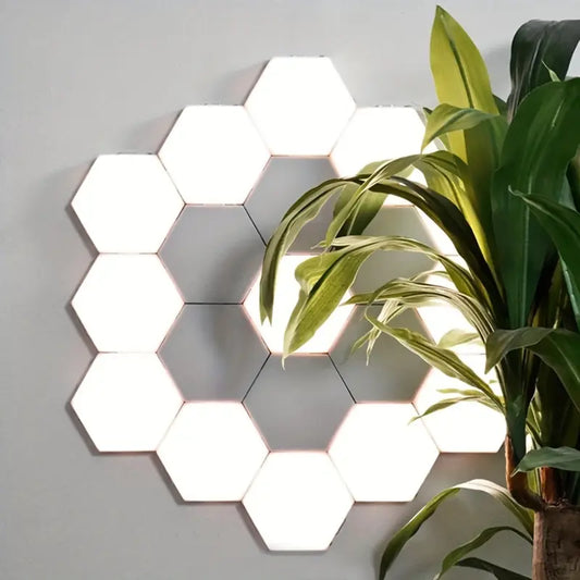 6-Pack Touch-Controlled Hexagonal LED Wall Lights