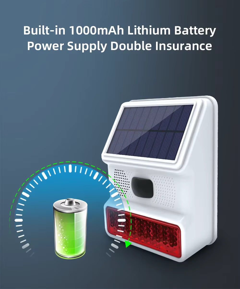EcoVision 433MHz Solar Wireless Outdoor Alarm