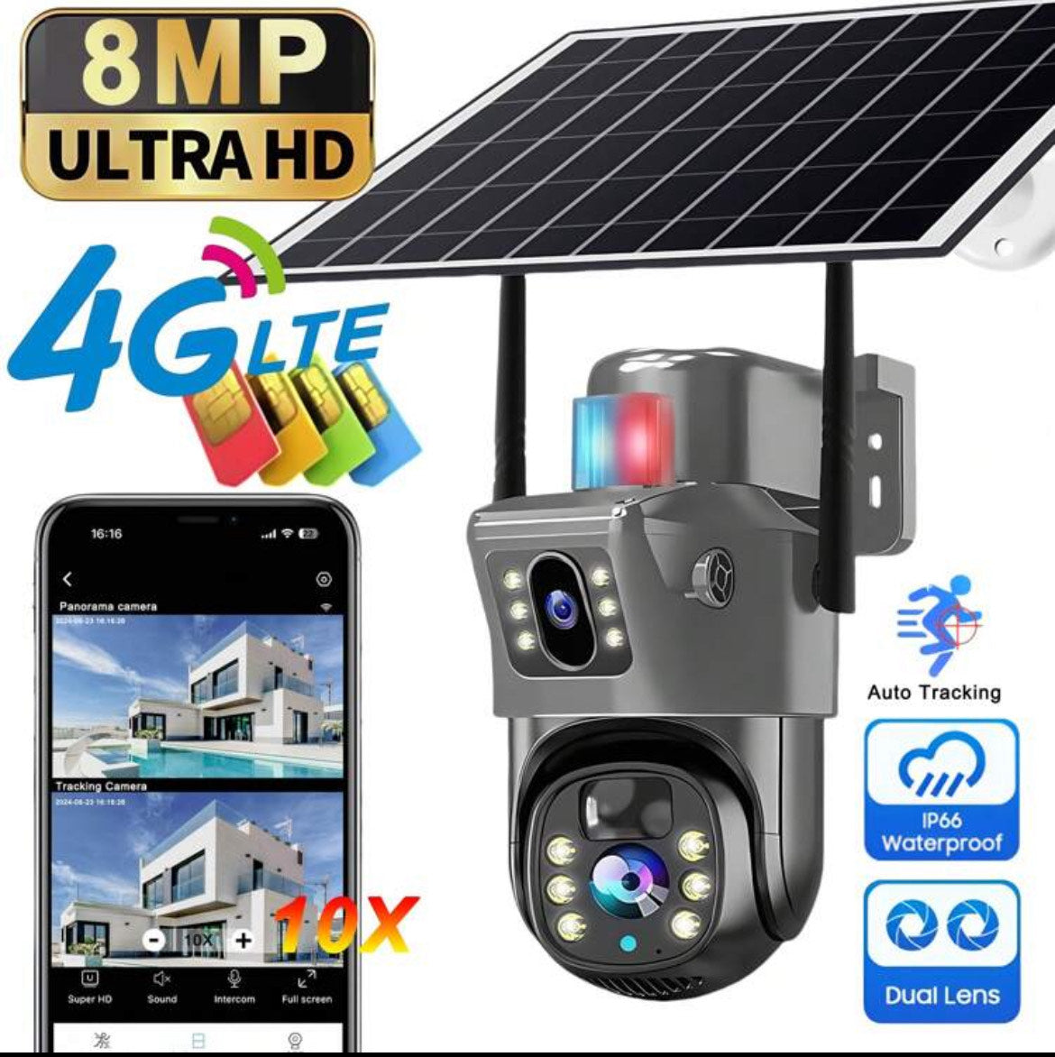 ECO Pro 10x Zoom 4K Solar Camera