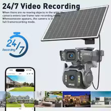 LS VISION 10MP Dual Screen 4G AOV Solar Camera 12X Optical Zoom Outdoor 24/7 Video Recording Auto Zoom Tracking Security Cameras