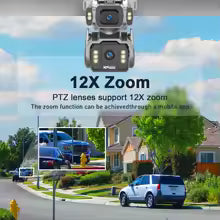 LS VISION 10MP Dual Screen 4G AOV Solar Camera 12X Optical Zoom Outdoor 24/7 Video Recording Auto Zoom Tracking Security Cameras